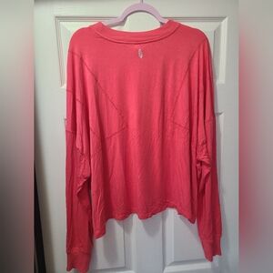 Free People Movement Women's Relaxed Long-Sleeve Top in Coral Pink